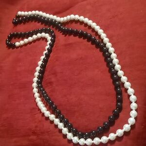 Cookie Lee beautifully weighted beaded long necklace faux pearl